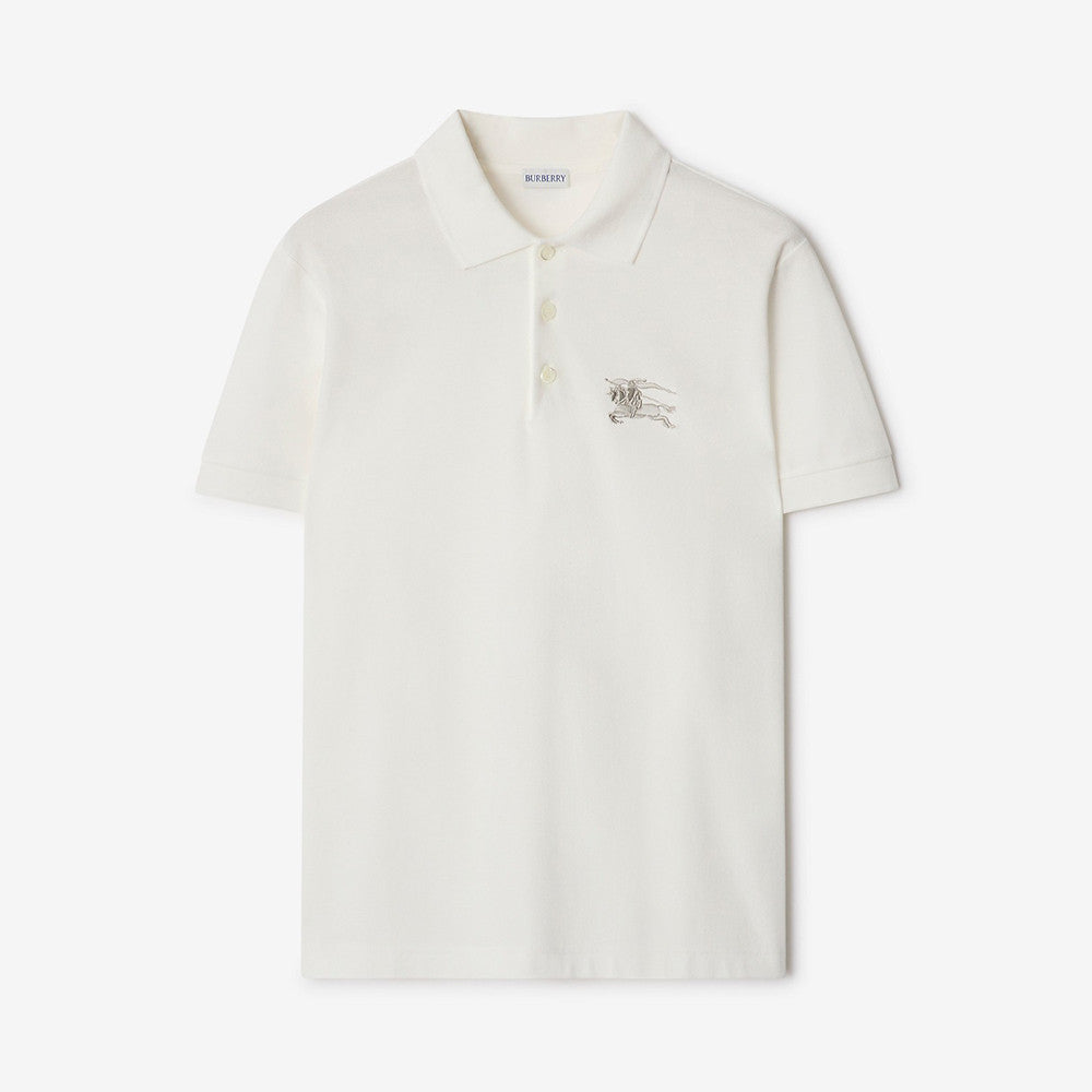 Burberry Metallic EKD Cotton Polo Shirt in Black #377794