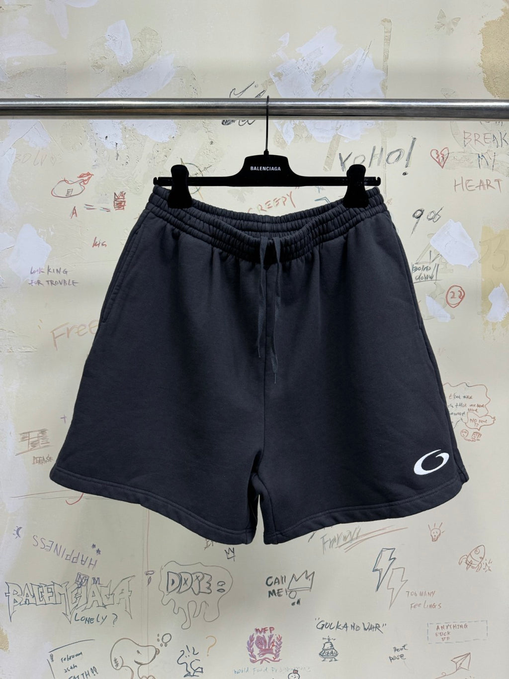 Balenciaga Men's Summer Solid Color Stretch Waist Tie Athletic Casual Shorts #75749