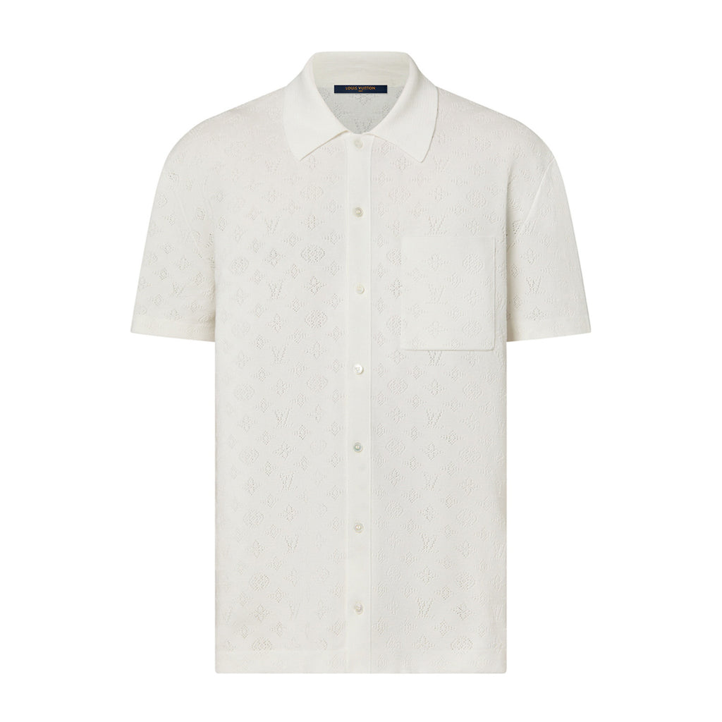 Louis Vuitton Men's Summer Orange Skeleton Letter Printed Single Breasted Short Sleeve Shirt #75627