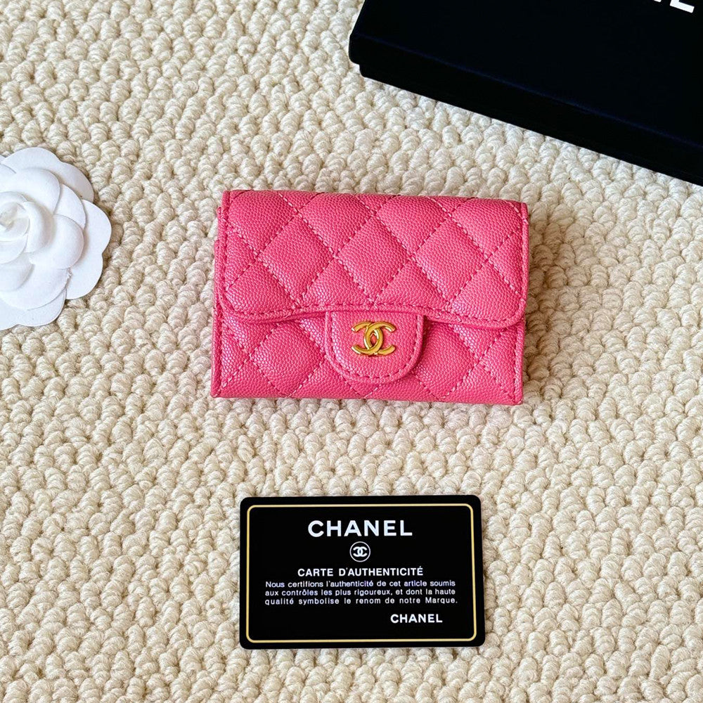 Chanel Classic Card Holder New Black Cf Caviar Calfskin Flap Card Holder With Gold Buckle Ap0214  Bag Bags #196876