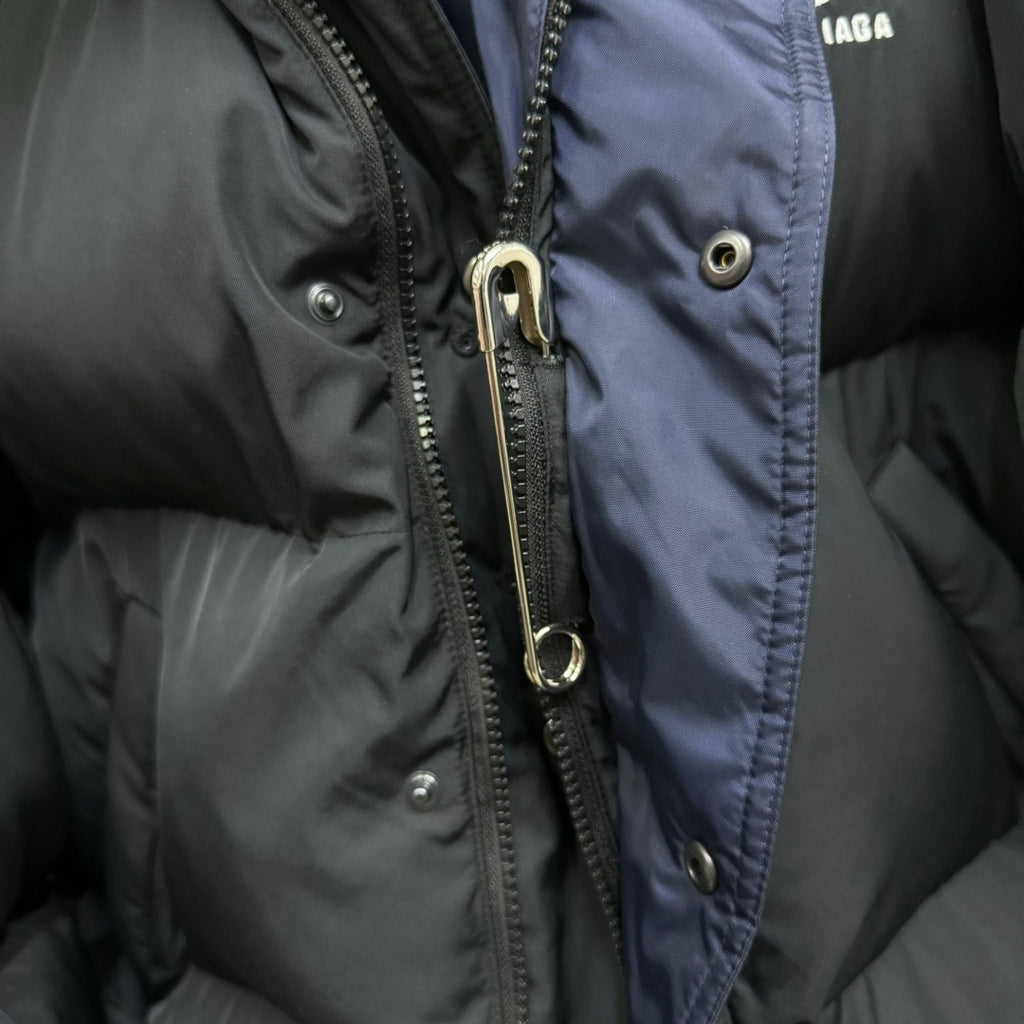 Balenciaga Women's Autumn and Winter Solid Color Reversible Letter Logo Pattern Printed Long Sleeve Puffer Down Jacket #73839