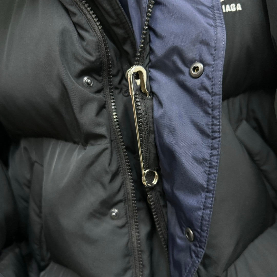 Balenciaga Women's Autumn and Winter Solid Color Reversible Letter Logo Pattern Printed Long Sleeve Puffer Down Jacket #73839