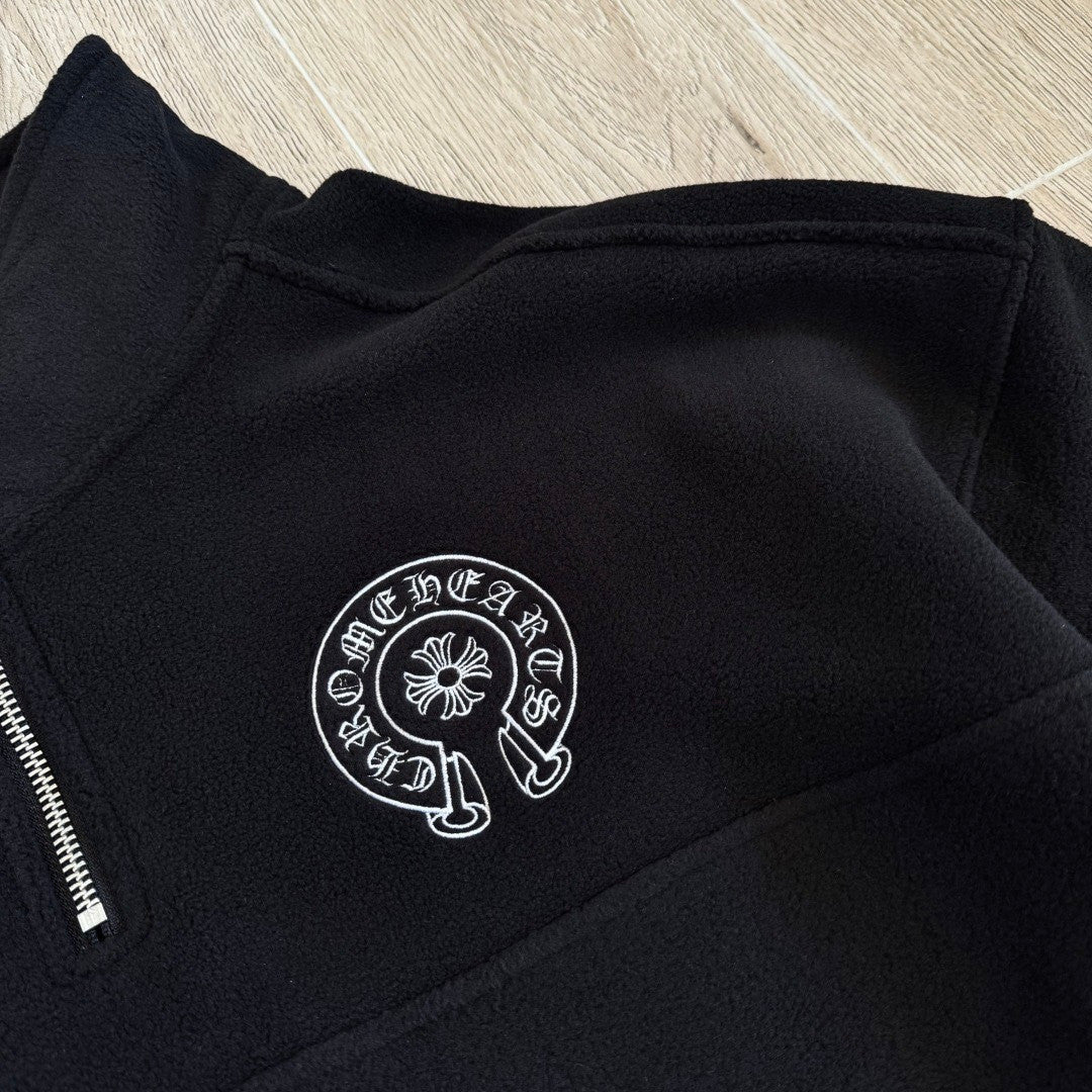 Chrome Herats Polar Fleece Zip Stand Collar Sweatshirt#335654