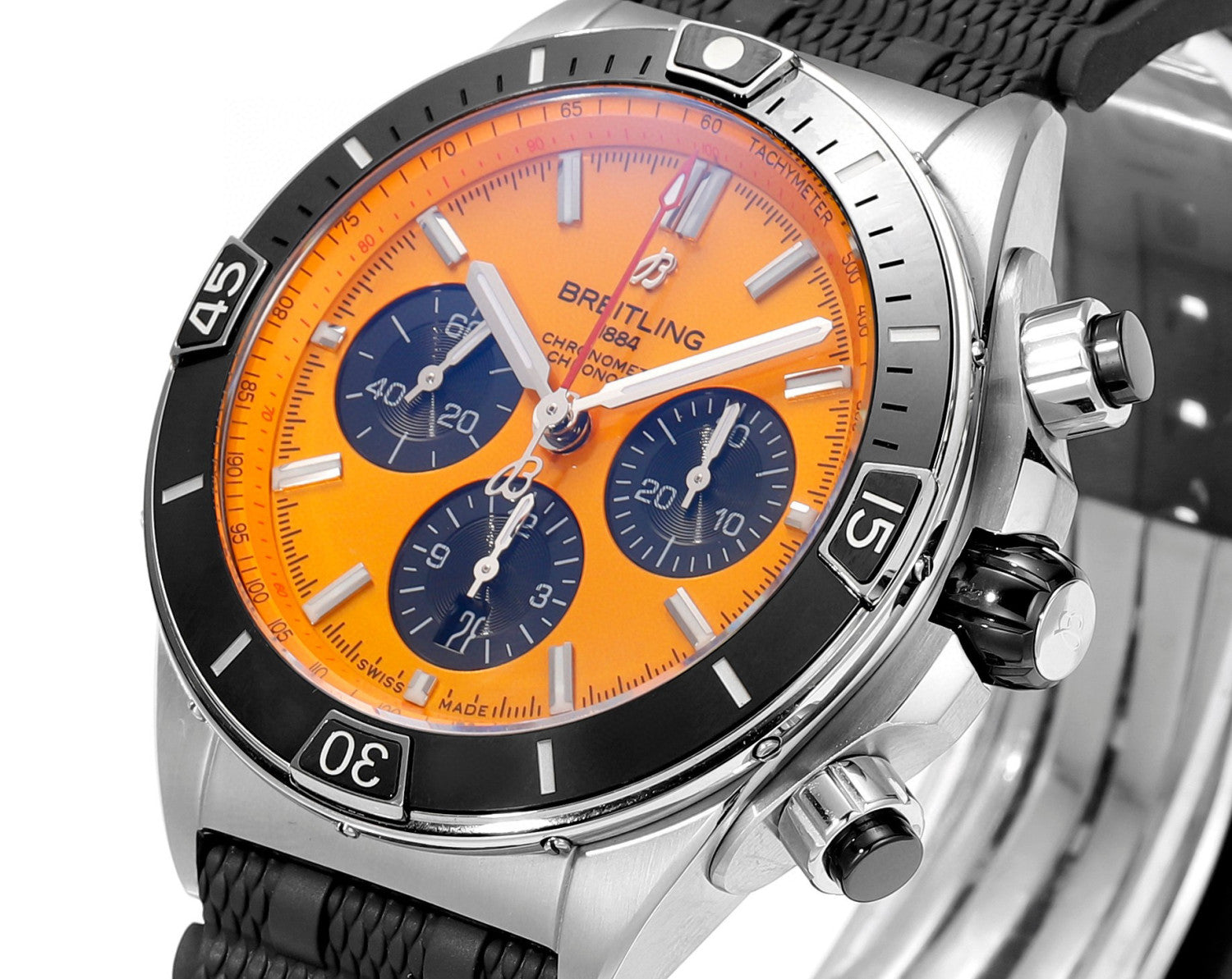 Breitling Silicone Bracelet Mechanical Watch #96675