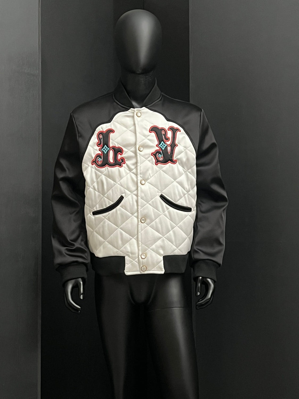 Louis Vuitton Men's Autumn and Winter Color Blocking Letter Logo Embroidery Single Breasted Pilot Long Sleeve Jacket #73238