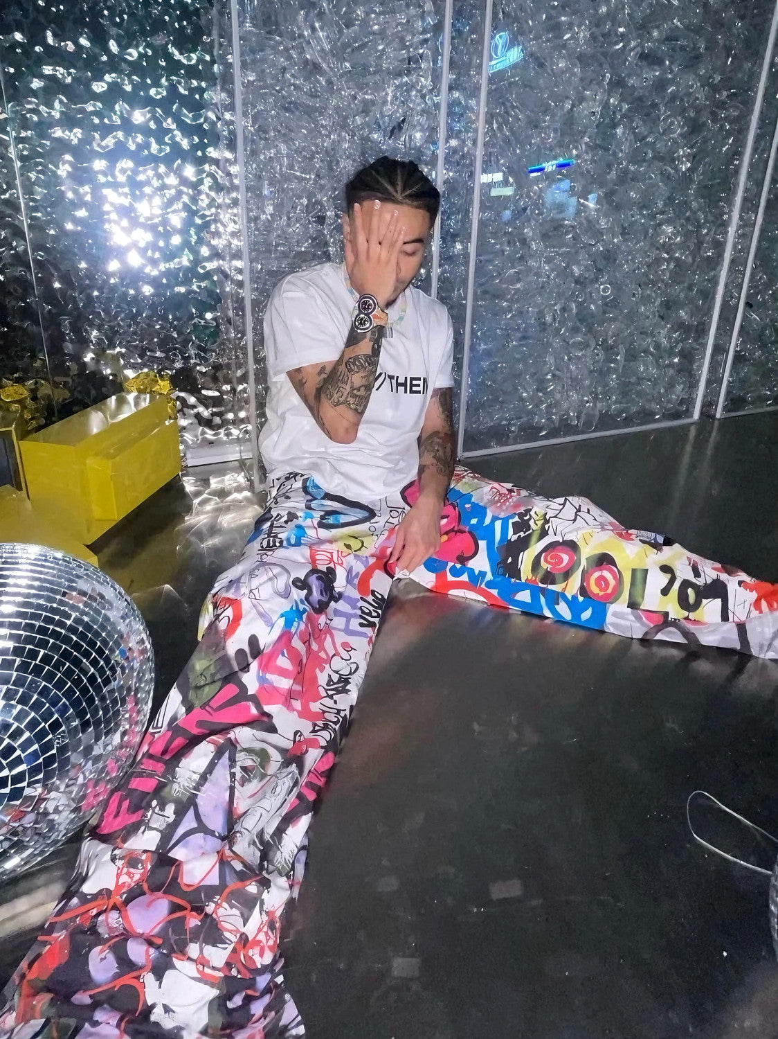 Vetements Men's Spring And Summer Digital Print Graffiti Wide-leg Pants Beenslackin The Same Opium Yvl Style High Street Trend Casual Pants Ngvp #2445