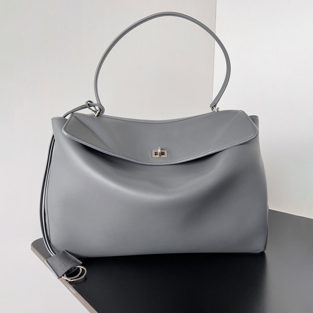 Balenciaga Rodeo Large Handbag Women's Men's Solid Fashion Leather Contour Gold Silver Metal Accessories Bags 7897442AA4V2621 Ngvp #1584