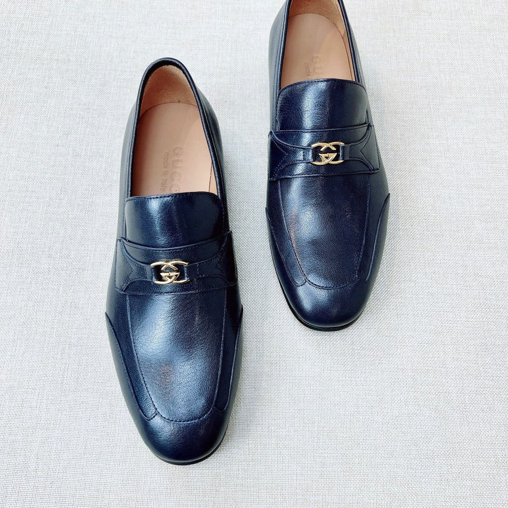 Gucci Men's & Women's Spring/Fall Fashion Casual Solid-Color Round-Toe Slip-On Leather Loafers Shoes #78667