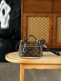 Louis Vuitton Pre-Owned Monogram Reverse Vanity PM Crossbody Bag & Vanity Chain Pouch Handbag M47125 - Private Version with Queryable Chip Code #83111A