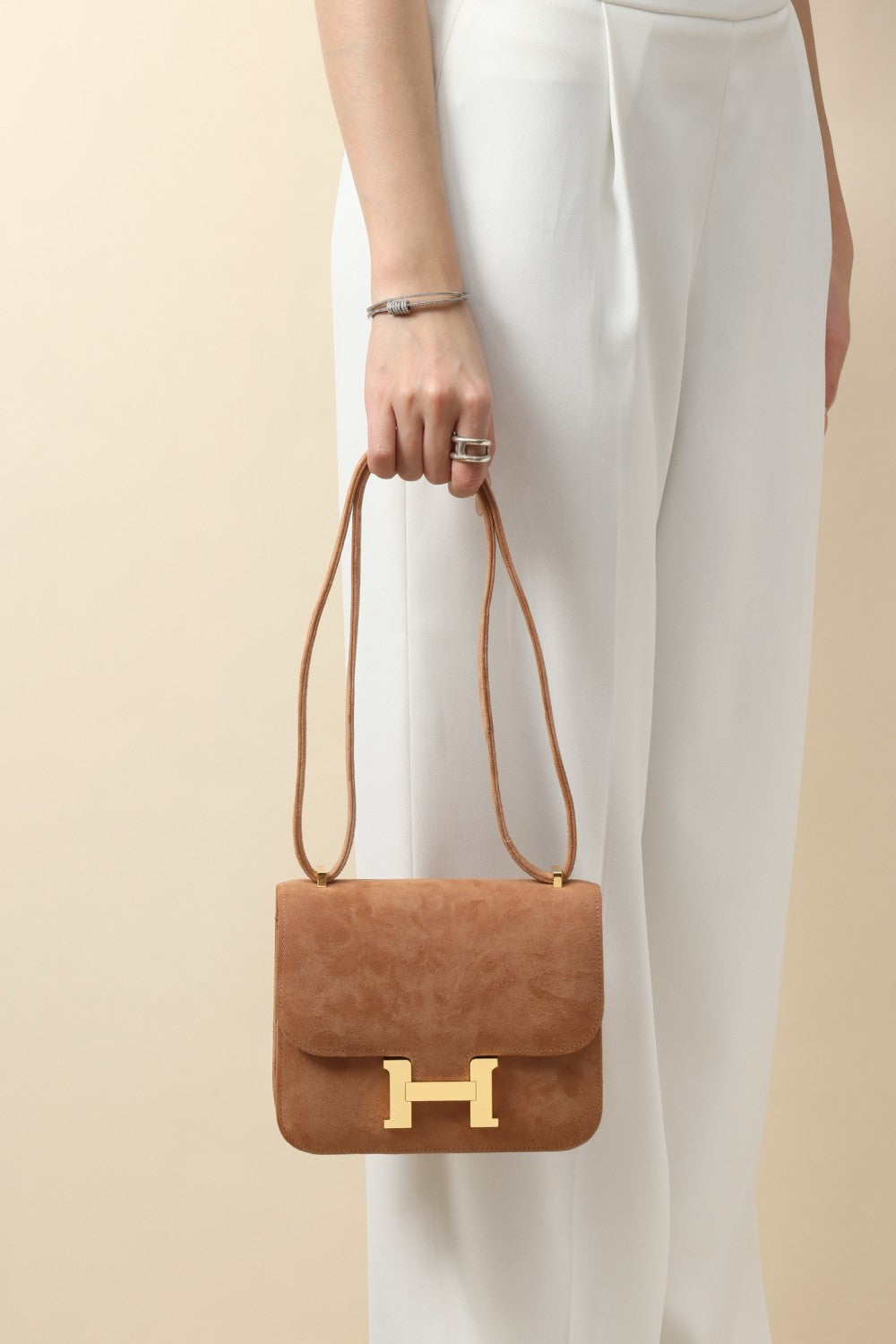 Hermès Suede Backpack Crossbody Bag #381136