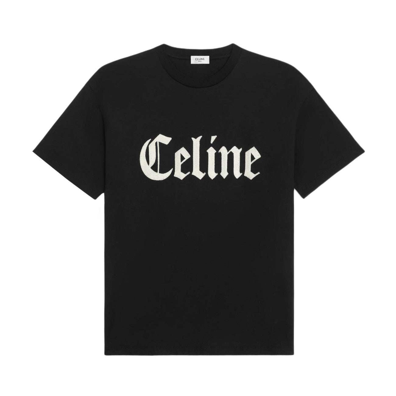 Celine Men's And Women's Plain Color Letter Print Round Neck Cotton Short Sleeve T-shirt #77899