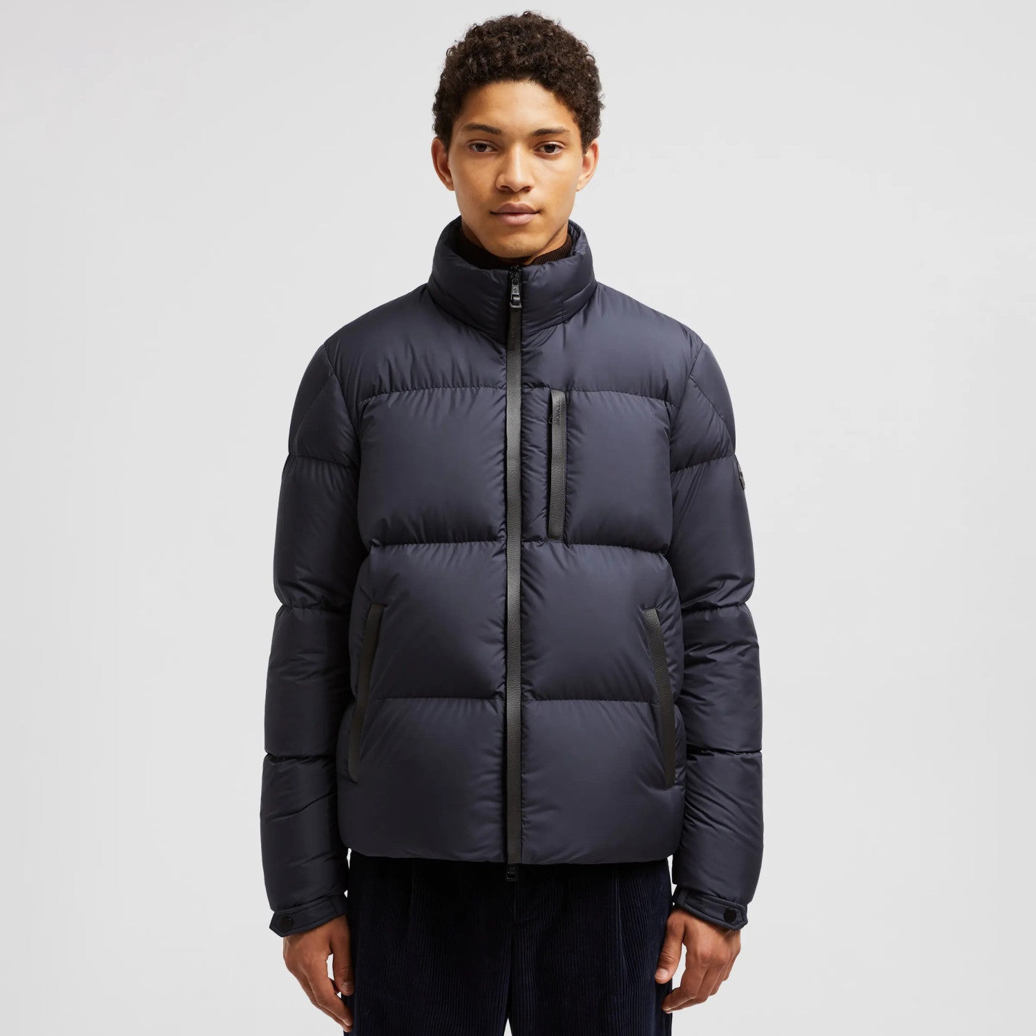 Moncler Men's Autumn and Winter Solid Color Standing Collar Zipper Long Sleeve Puffer Down Jacket #73584