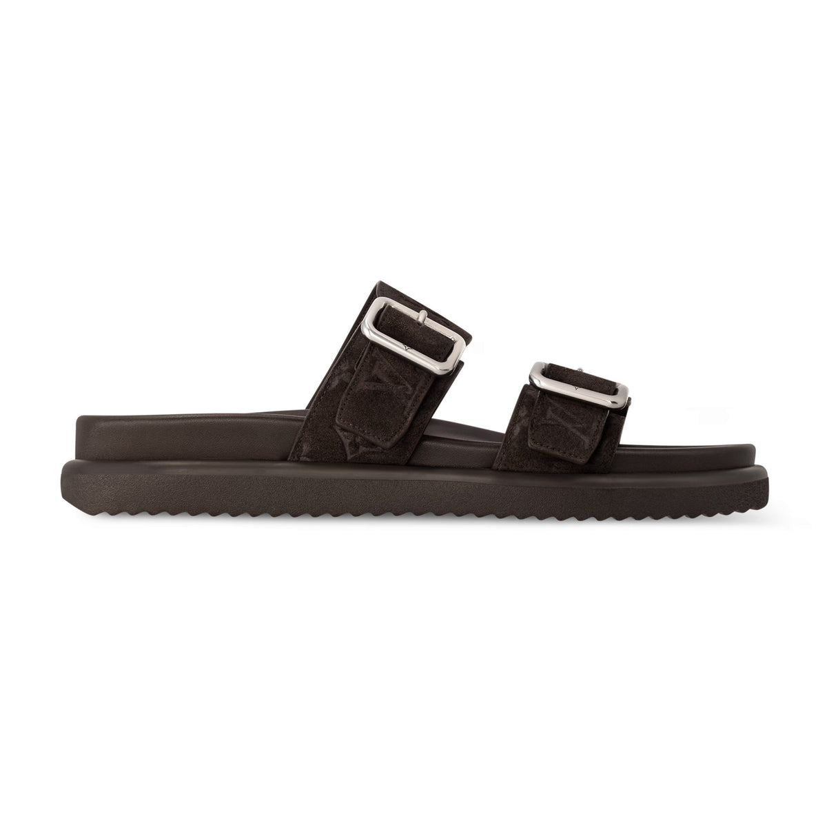 Louis Vuitton Men's Summer Solid Color Classic Fashion Casual Logo Print Slippers Round Toe Flat Mule Shoes #78169