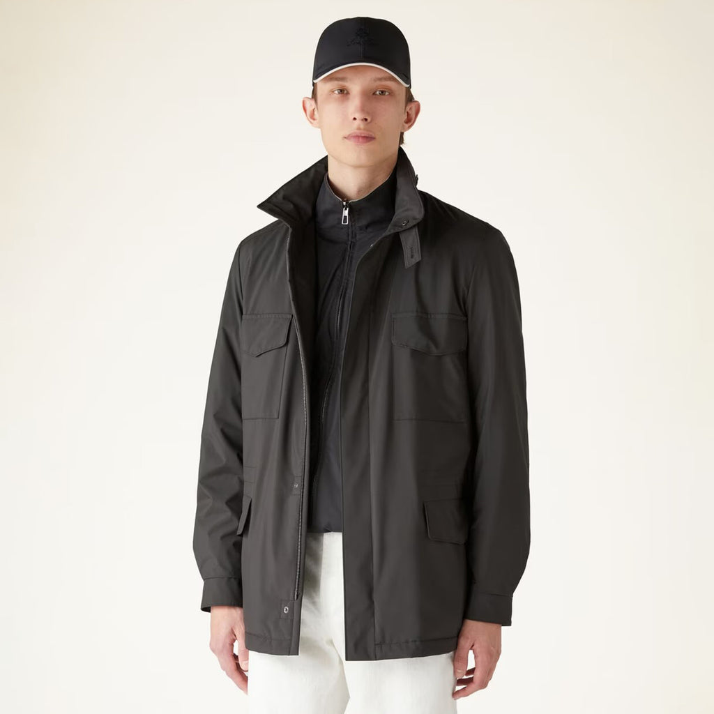 Loro Piana Men's Spring Solid Traveller Windmate® Jacket Standing Collar Long Sleeve Zipper Casual Fitted Jacket Ngvp #8652