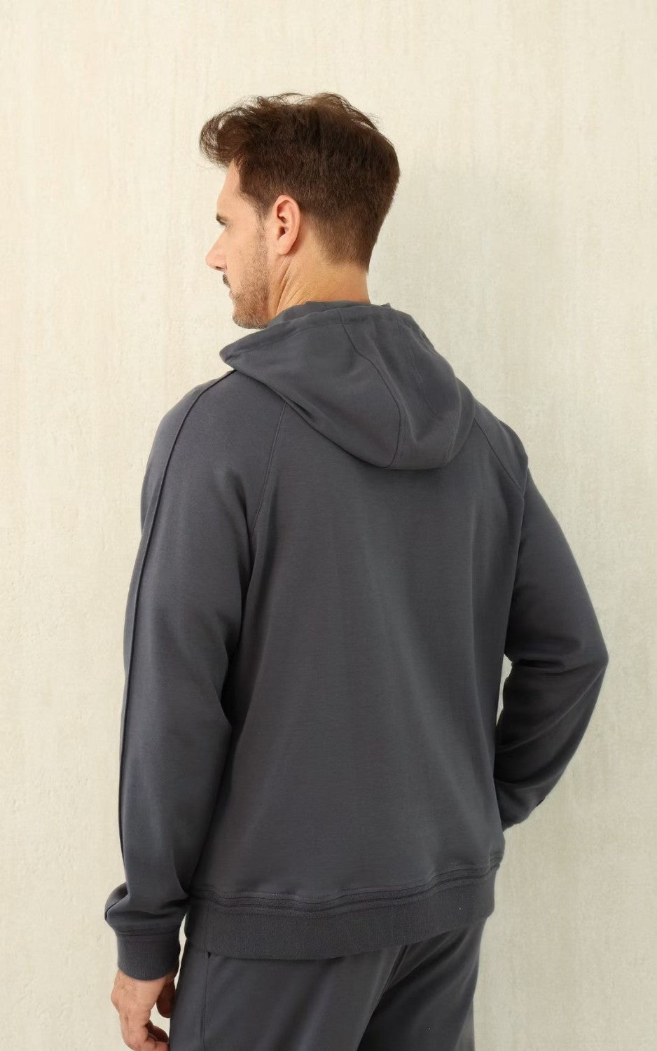Ermenegildo Zegna Men's Spring/Fall Zipper Drawstring Hoodie Sweatshirt & Solid-Color Casual Pants Suit Set Ngvp #2352
