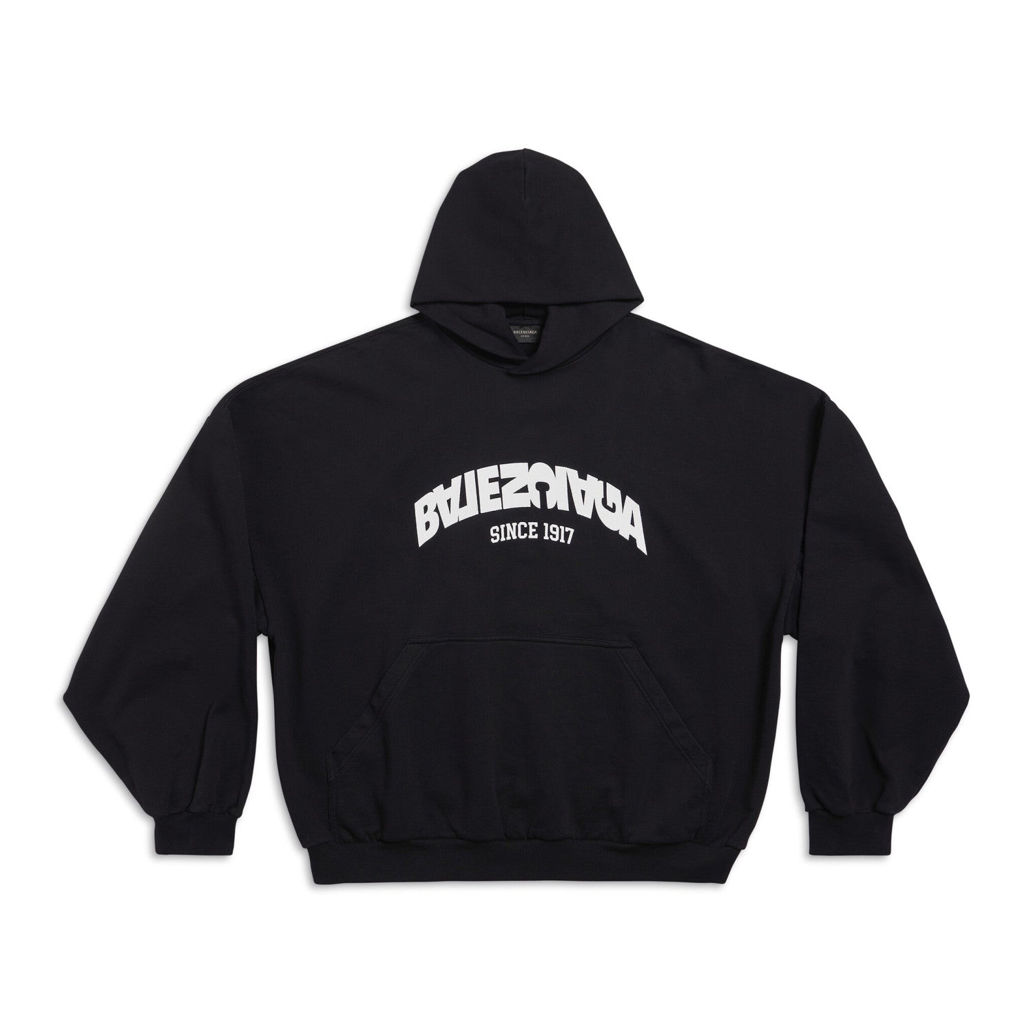 Balenciaga Men's Autumn and Winter Textured Letter Cotton Loose Fit Hooded Sweatshirt Pullover #97358