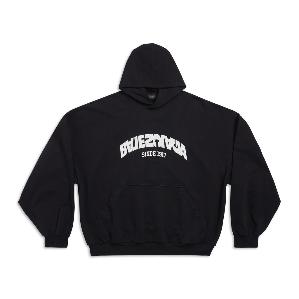 Balenciaga Men's Autumn and Winter Textured Letter Cotton Loose Fit Hooded Sweatshirt Pullover #97358