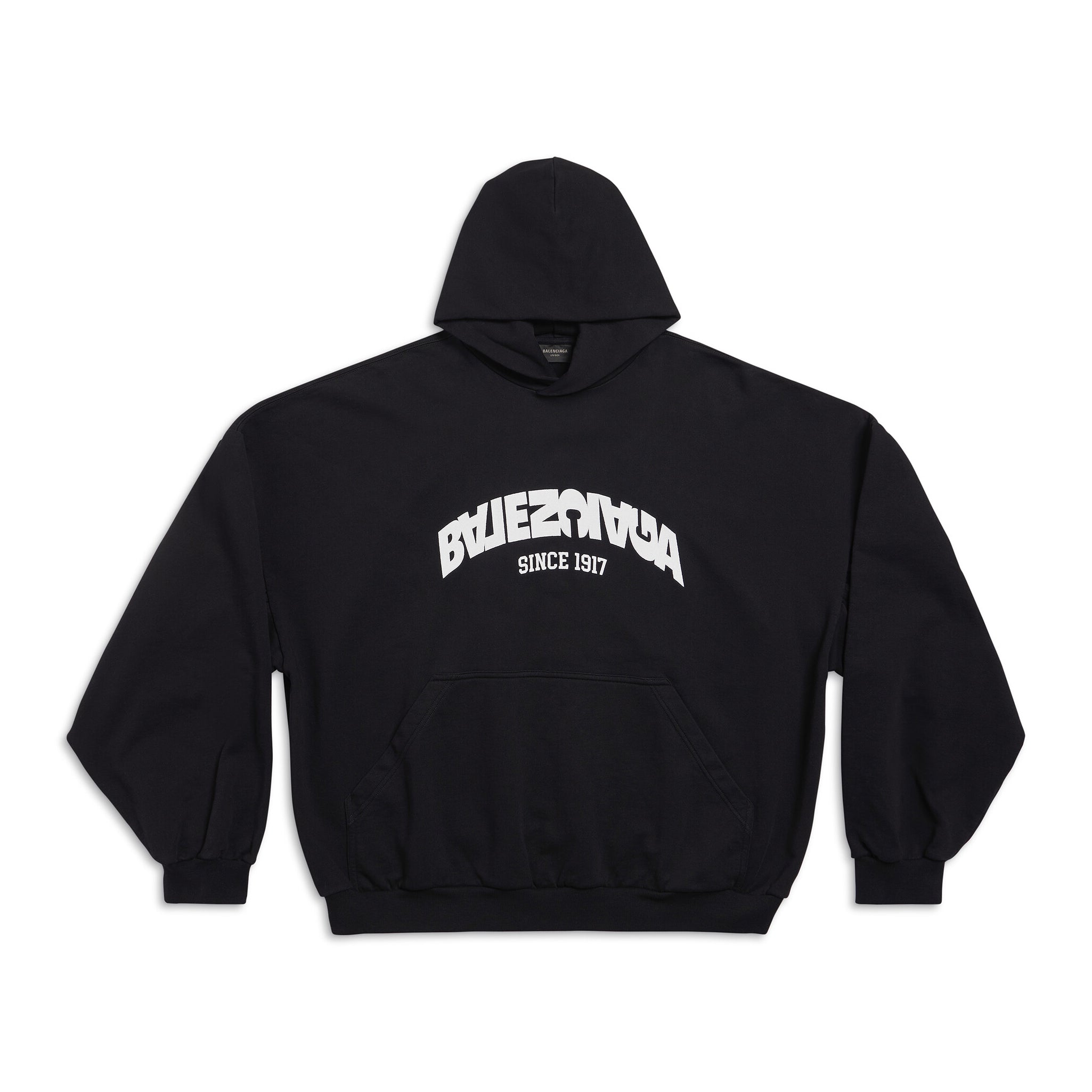 Balenciaga Men's Autumn and Winter Textured Letter Cotton Loose Fit Hooded Sweatshirt Pullover #97358