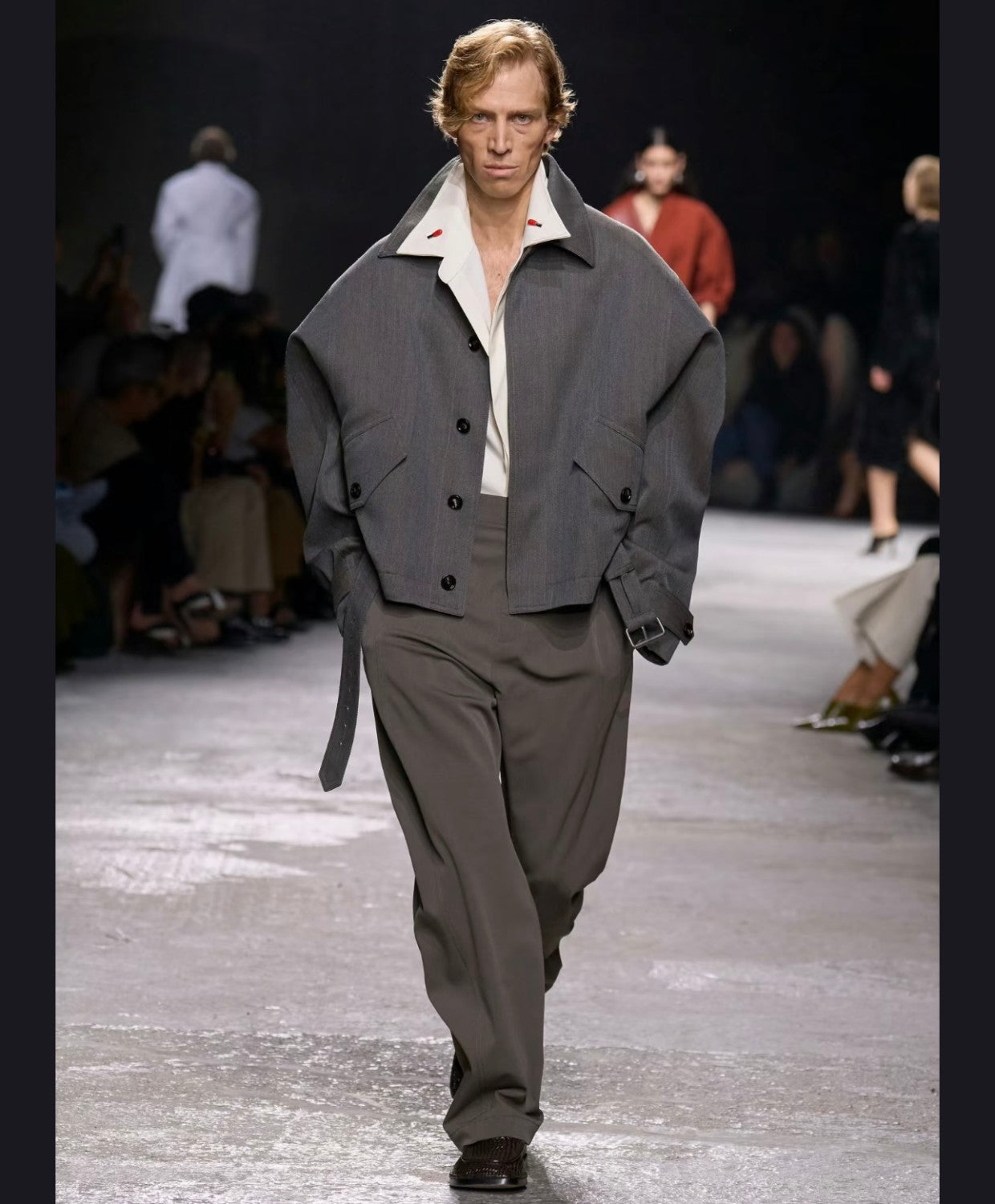 Bottega Veneta Men's Autumn/winter Wool Twill Jacket Fashionable Casual Single-breasted Lapel Short Jacket With Belt Ngvp #2616