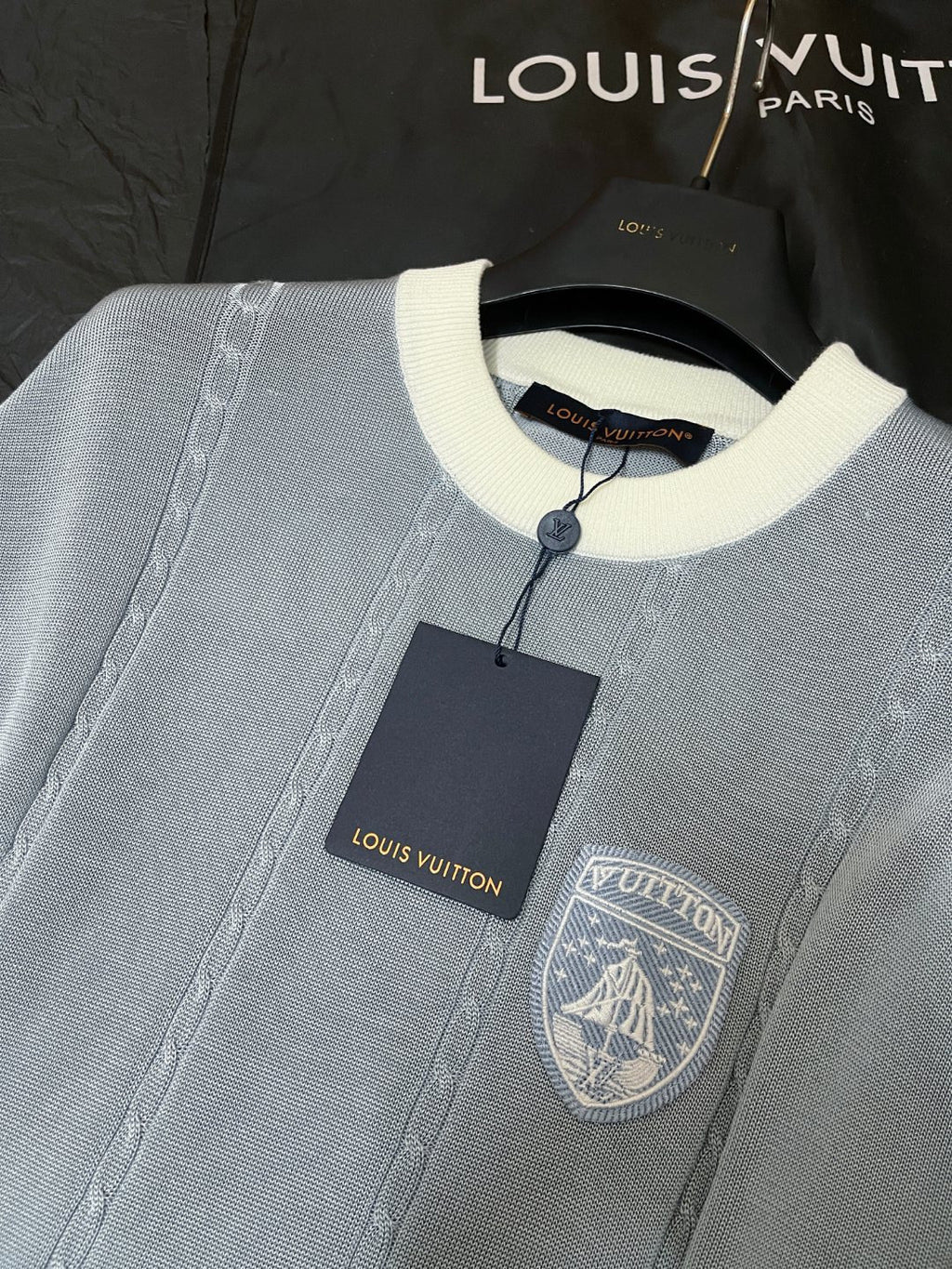 Louis Vuitton Silk-Cotton Short-Sleeved Crewneck 1AIJYI #335509