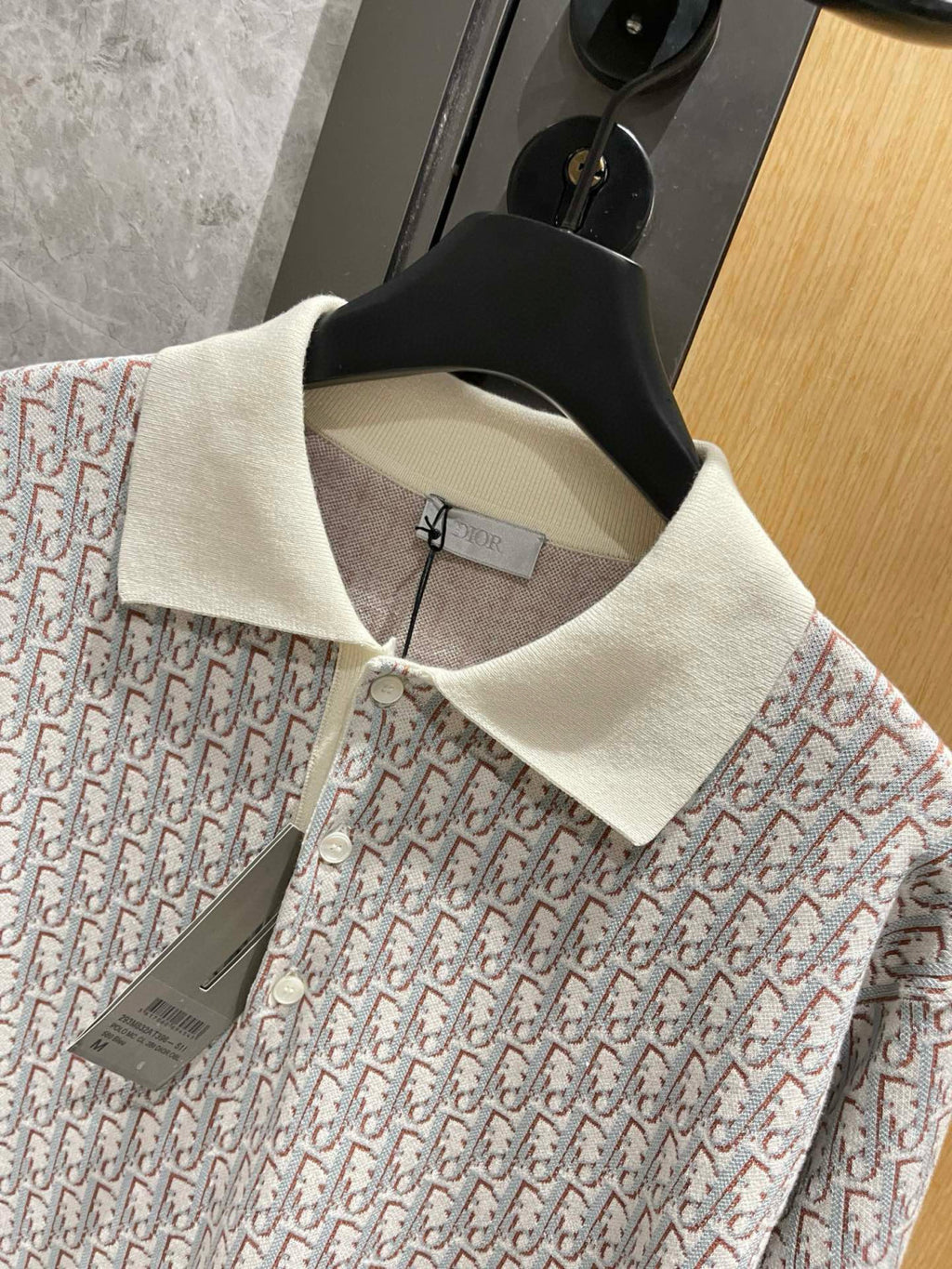 Dior Men's Summer Graphic All Over Print Polo Neck Straight Short Sleeve T-Shirt #98753