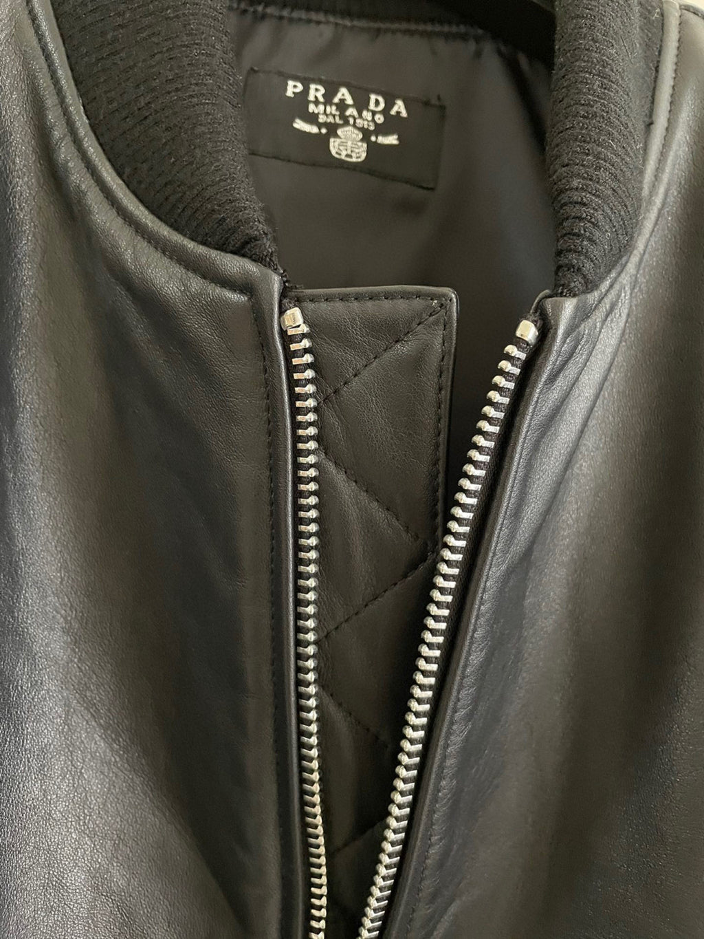 Prada Baseball Jacket Jacket Leather Jacket #21967