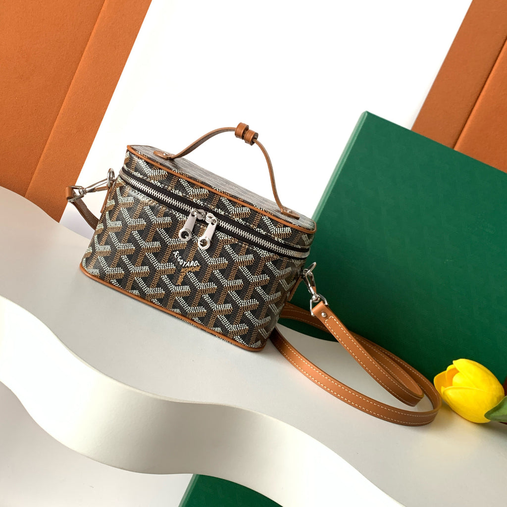 GOYARD MUSE Women's Fashion Classic Double Zip Closure Adjustable Strap Mini Makeup Bag Handbag Crossbody Bag Bags MUSEVAMINTY-09CL09P #79346