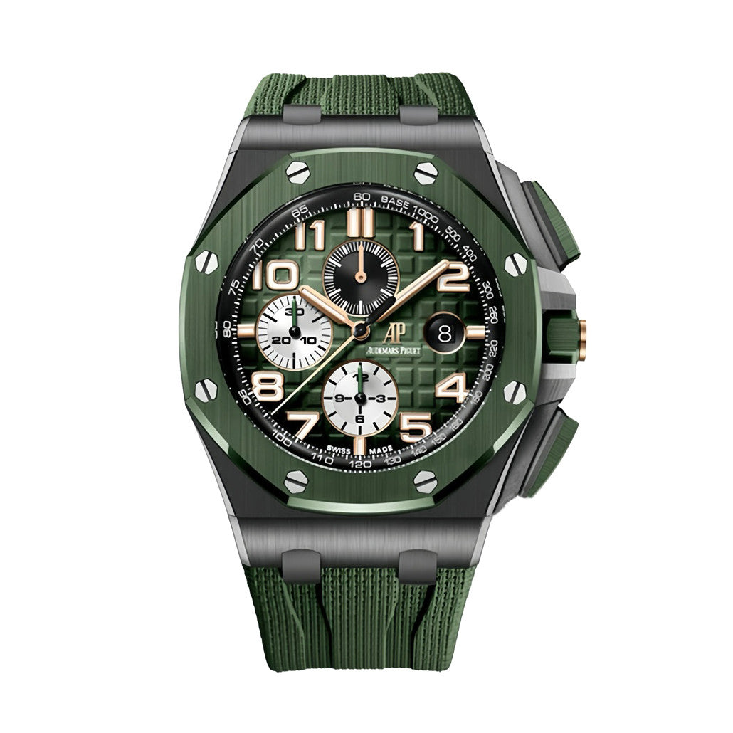 Audemars Piguet Men's Green Automatic Mechanical Movement Steel Case Royal Oak Watch #99897
