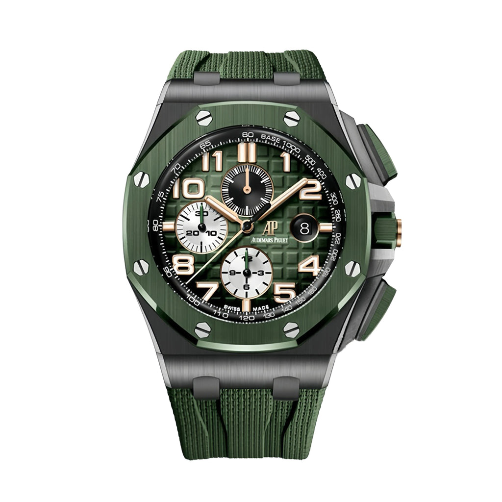 Audemars Piguet Men's Green Automatic Mechanical Movement Steel Case Royal Oak Watch #99897