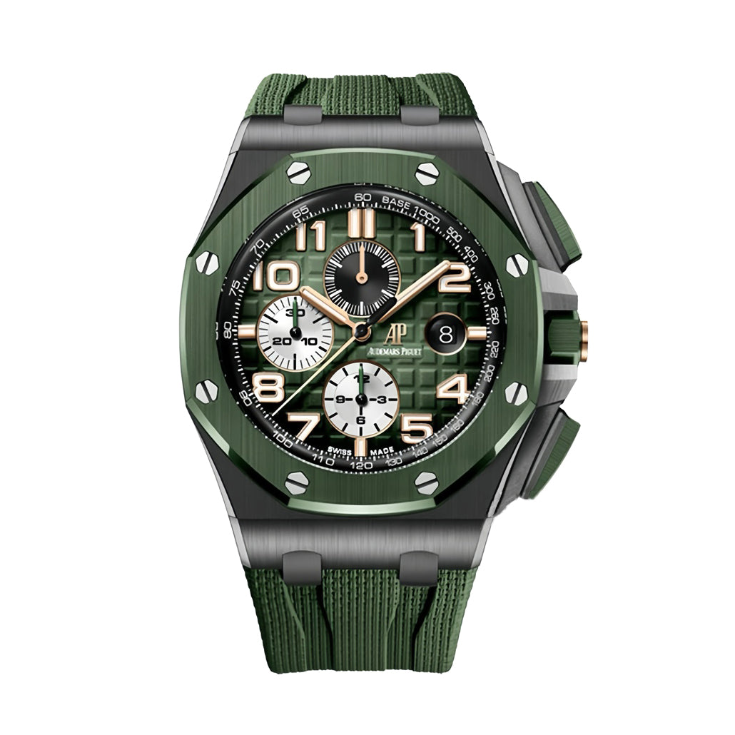 Audemars Piguet Men's Green Automatic Mechanical Movement Steel Case Royal Oak Watch #99897