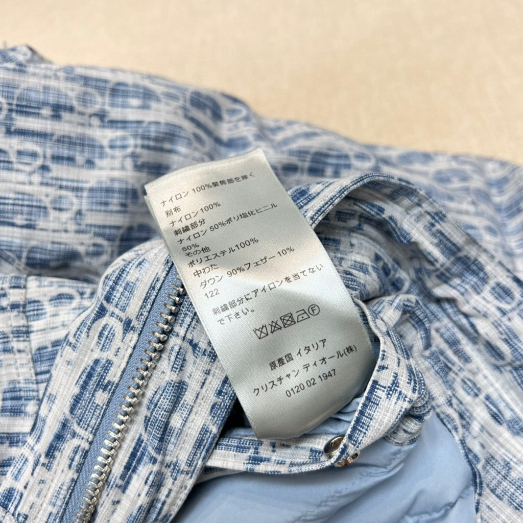 Dior Logo Jacquard Denim Hooded Puffer Down Jacket #96741