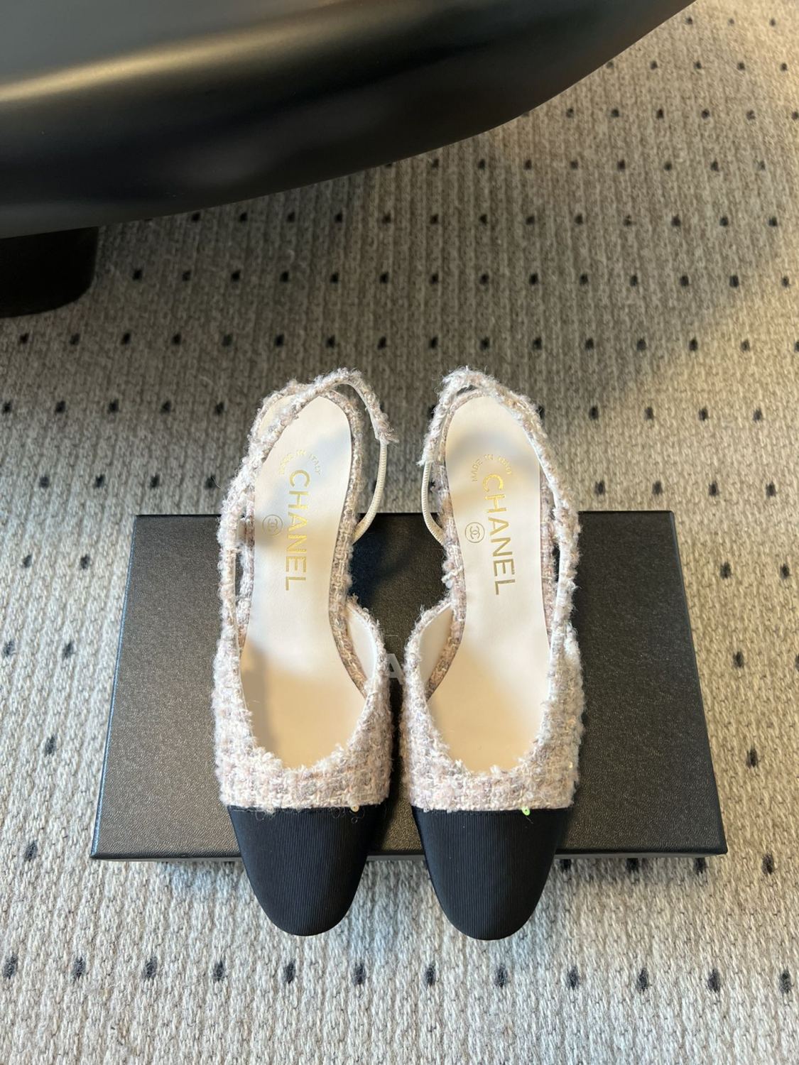 Chanel Women's Spring Summer Solid Colour Tweed Round Toe Ballet Sandal Shoes #76699