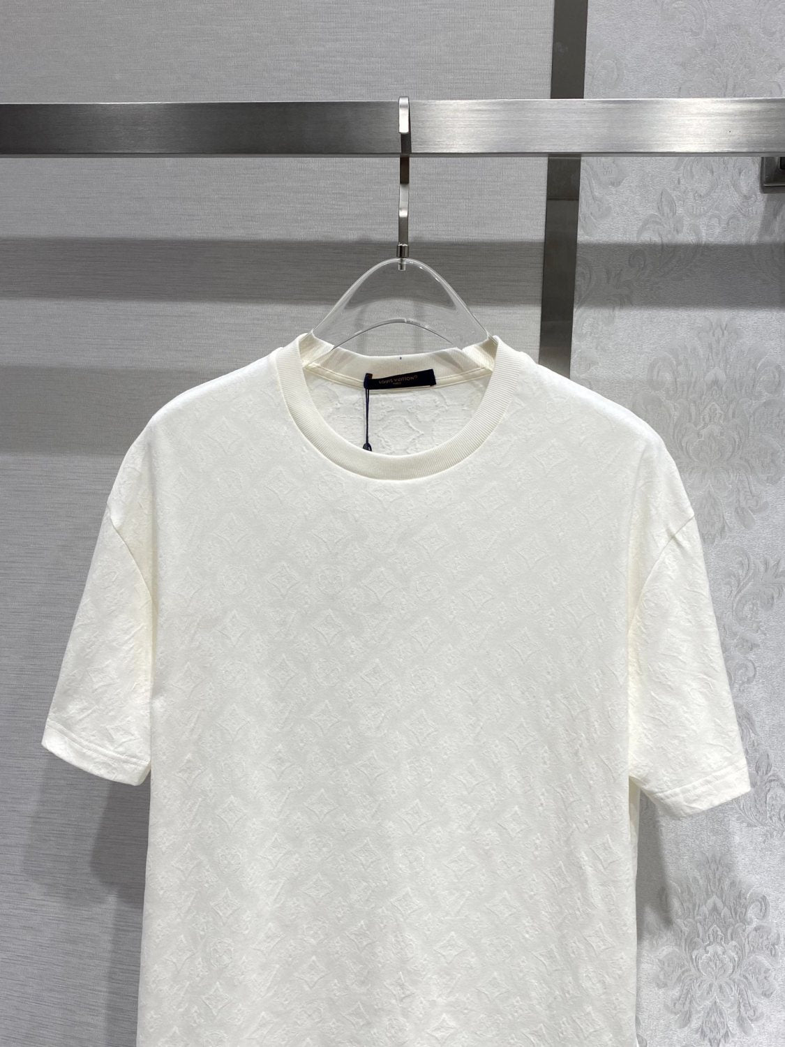 Louis Vuitton Men's Summer MONOGRAM Cut Floral Solid Color Cotton Round Neck Straight Fit Short Sleeve T-Shirt #72182