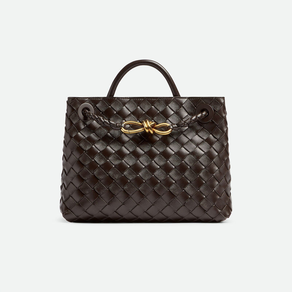 Bottega Veneta Andiamo Women's Fashion Classic Solid-Color Knitted Magnetic Snap Closure Leather Small Shoulder Bag Tote Bag Bags 766014VCPP12273 #79111