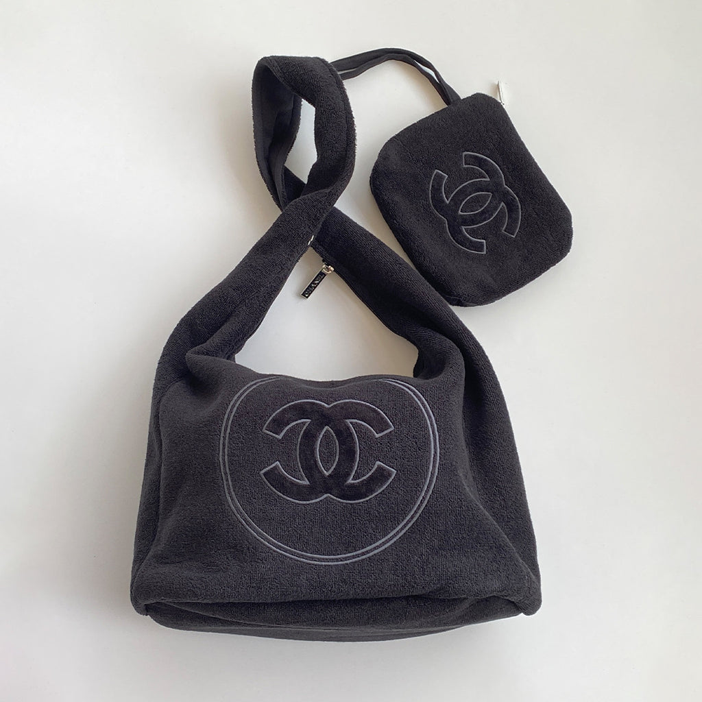 Chanel Women's CoCo Beach Collection Cotton Beach Bag Logo Solid Color Tote Bag Bags AAA938-B20128-10800 #81285