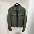 Tom Ford Men's Autumn And Winter Solid Color Zipper Lapel Long Sleeve Jacket Casual Slim Wool Coat Ngvp #7744