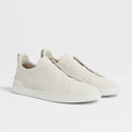 Ermenegildo Zegna Men's Solid Color Leather Fabric Simple Flat Casual Shoes #77176