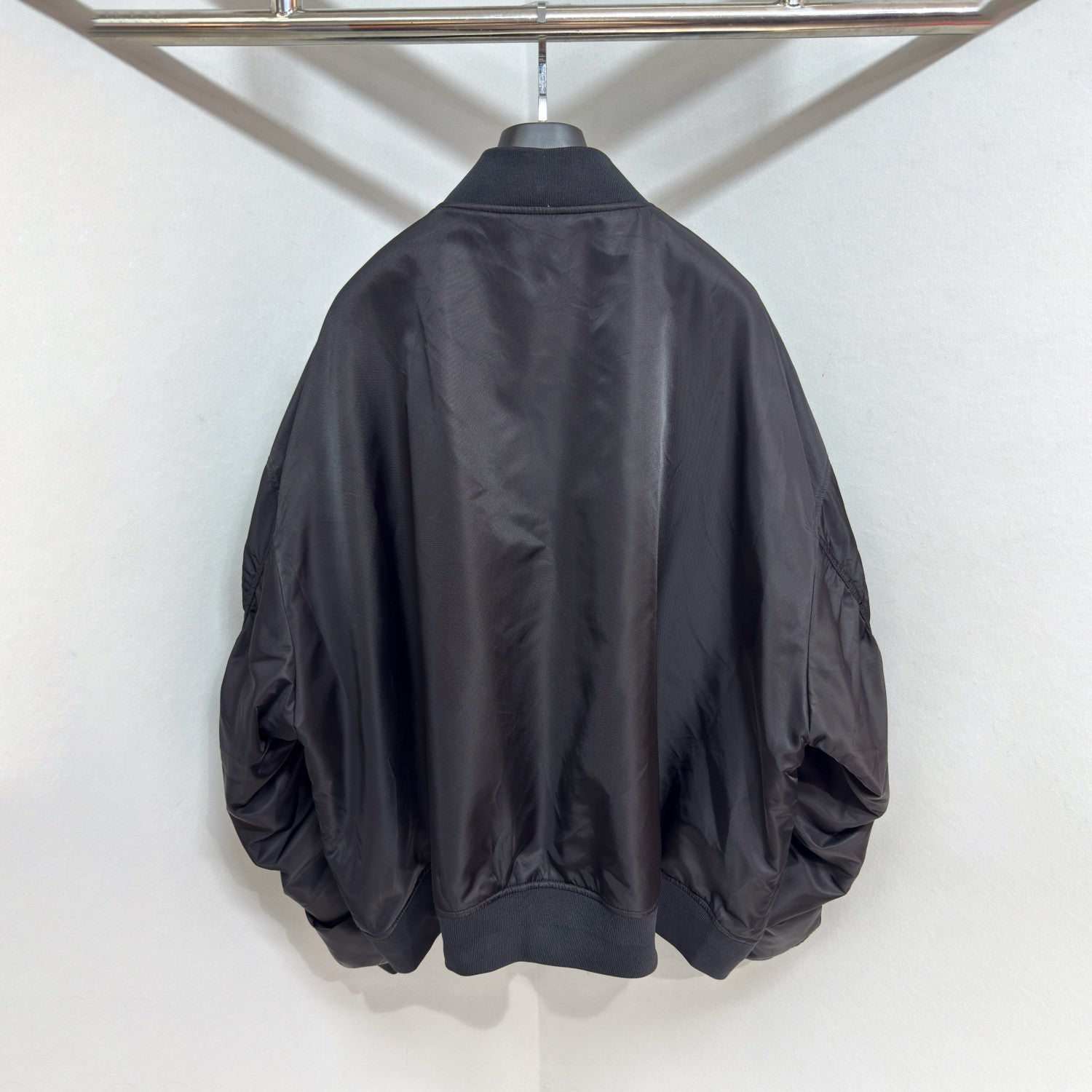 Balenciaga Men's And Women's Fall/Winter Fashion Casual Solid Color Crew Neck Zipper Logo Embroidered Pattern Oversized Flight Cotton Jacket #78996