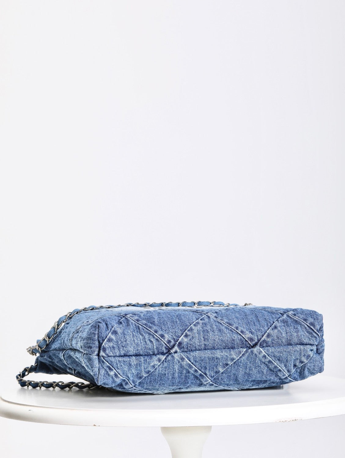 Chanel Women's Solid Colour Chain Shoulder Strap Denim Shoulder Tote Shopper Bags Bag #76858