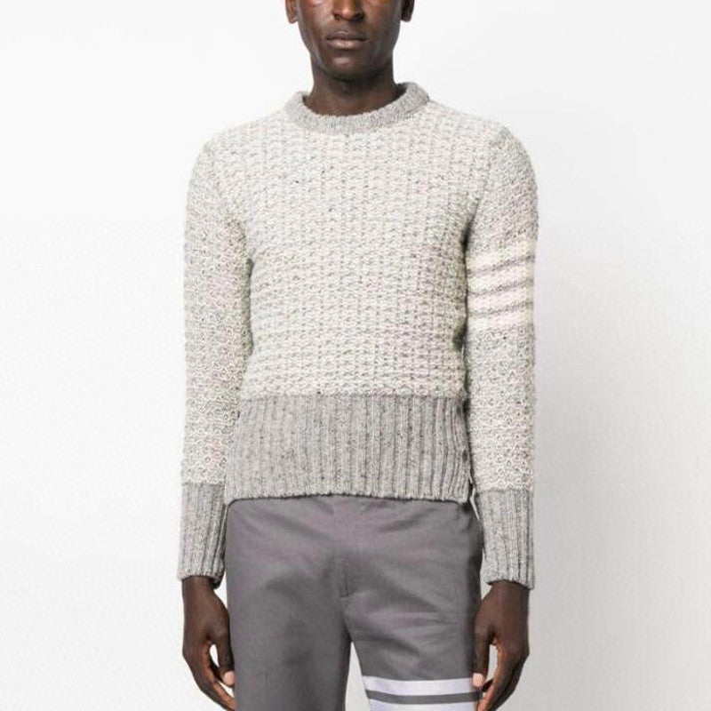 Thom Browne Men's Women's Autumn And Winter Knitted Pullover Solid Color Long Sleeve Wool Sweater Ngvp #9515