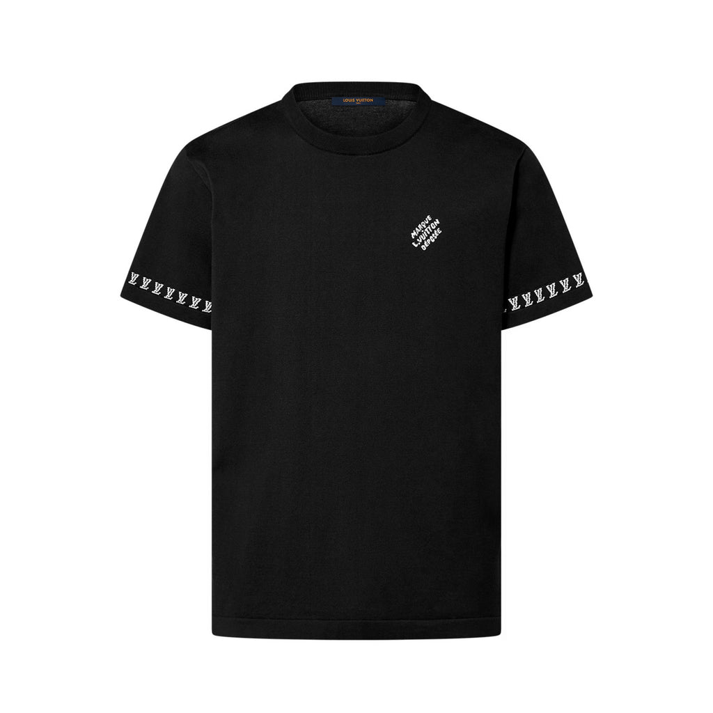 Louis Vuitton Men's Summer Jacquard Pattern Cotton Round Neck Short Sleeve T-Shirt #77654