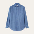 Loro Piana Men's Spring And Summer Solid Color André Shirt Lapel Single-breasted Linen Shirt Ngvp #7962