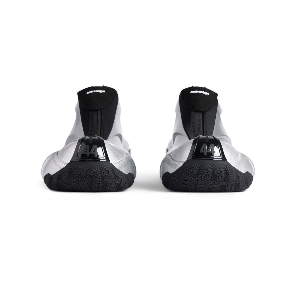 Balenciaga Basketball White Distressed Round Toe Zipper Basketball Shoes #332802