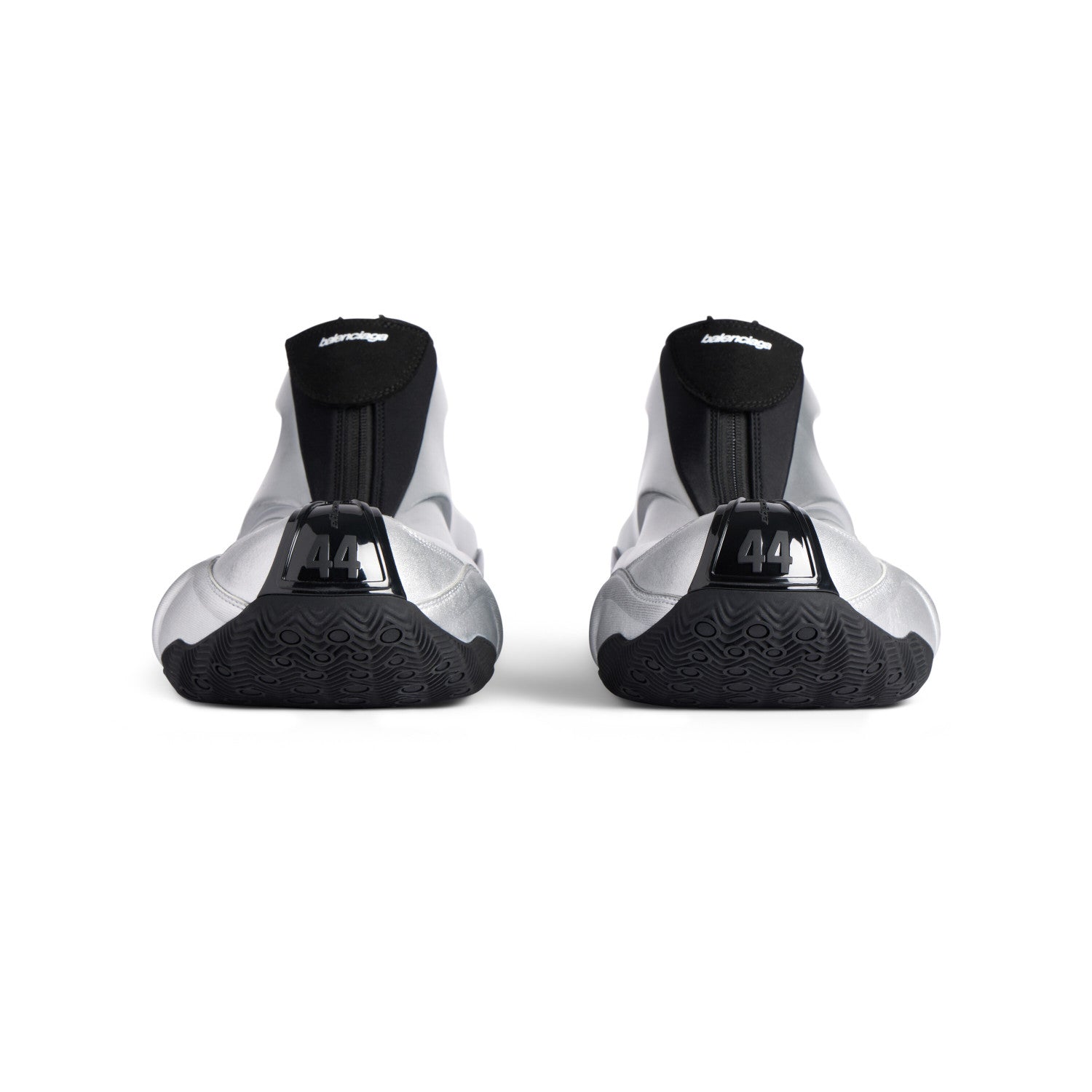 Balenciaga Basketball White Distressed Round Toe Zipper Basketball Shoes #332802