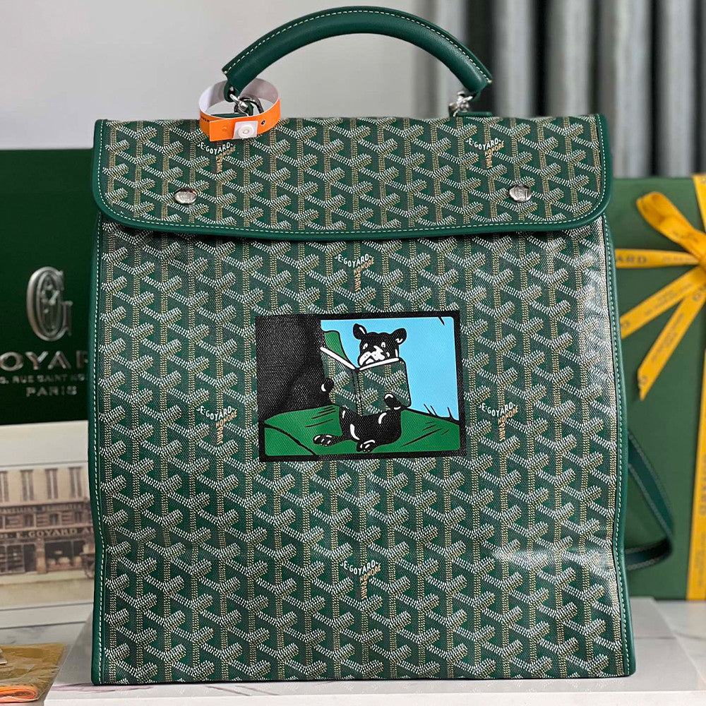 Goyard Saint Leger Backpack: Limited Edition French Bulldog Design Large Briefcase For Fashionable Travel Business And Daily Use Bag Bags #196801