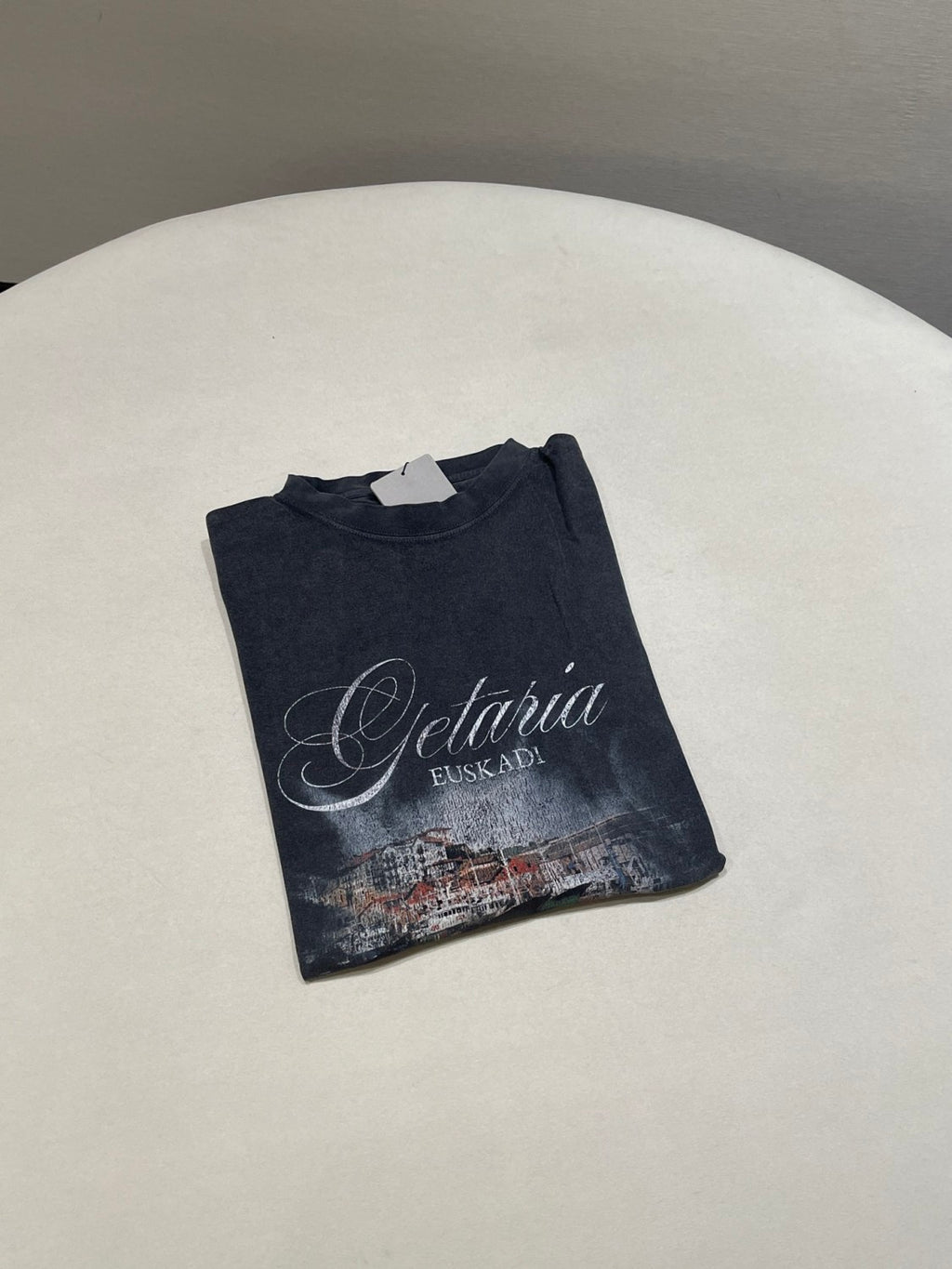 Balenciaga Men's Summer Logo Printed Faded Solid Color Round Neck Pullover Oversized Getaria Short Sleeve T-shirt Ngvp #9937