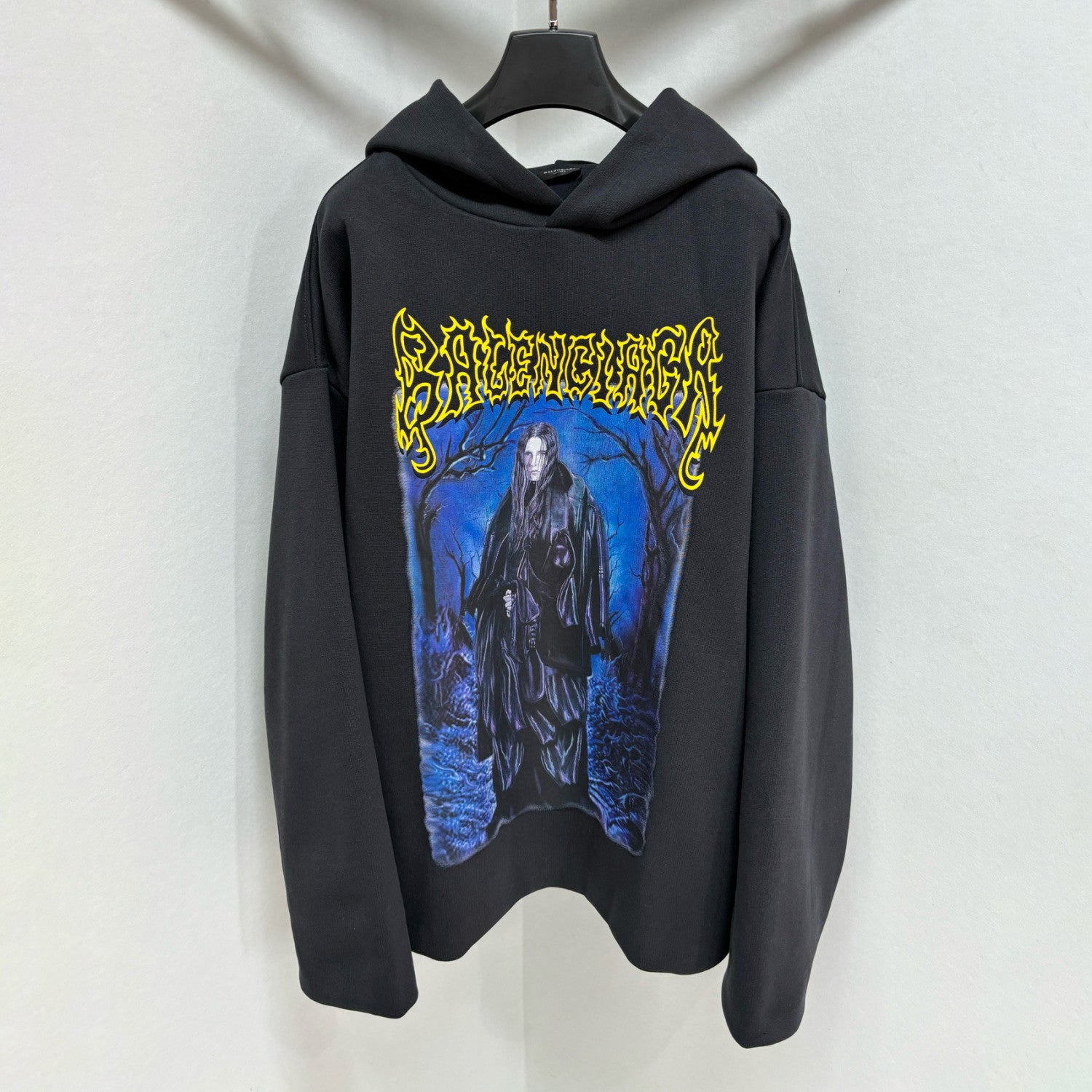 Balenciaga Men's Spring and Autumn Portrait Pattern Printed Solid Color Hooded Long Sleeve Sweatshirt #74957