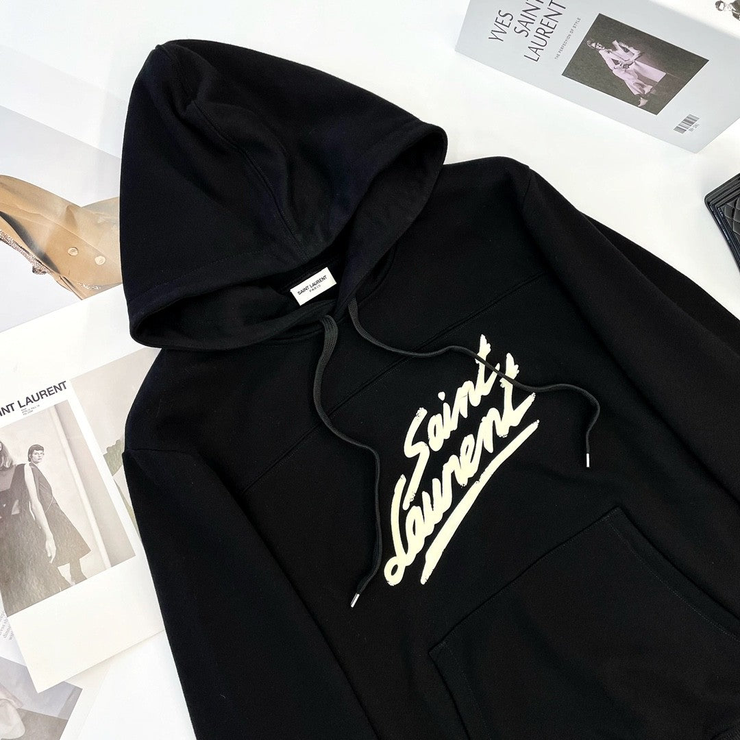 Saint Laurent Men's and Women's  50s Signature Hoodie #333515