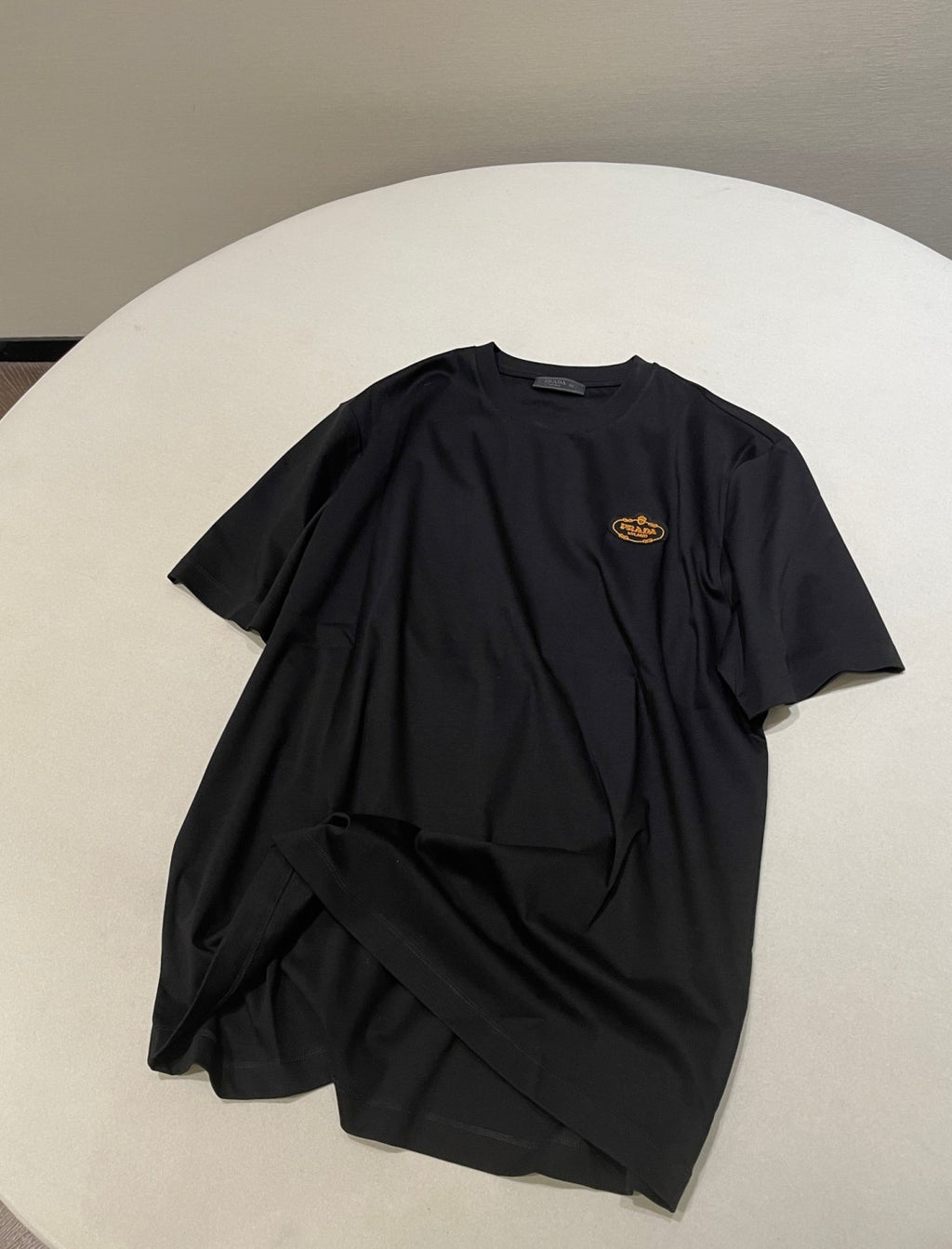 Prada Men's Summer Solid Colour Embroidered Logo Printed Round Neck Short Sleeve T-Shirt #76621