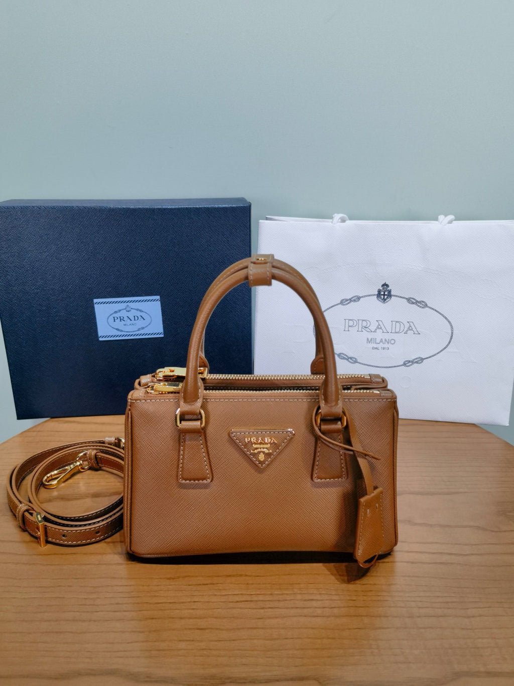 Prada Caramel Prada Galleria Mini Saffiano Leather Bag #333995